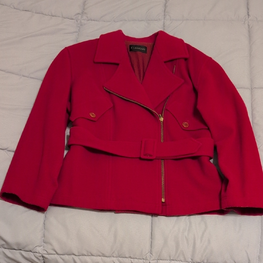 Classiques Women's Vibrant Red Trench Coat